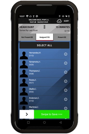headcount module on mobile command xr